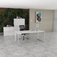 Bureau droit individuel Star - Mobel Linea - 180, Alu, Blanc, Non_0