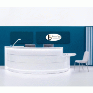 Comptoir d'accueil lumineux Valde - MDD - Blanc brillant, Droite_3