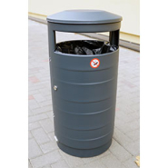 Corbeille publique à sceller ou à poser - PALLADIUM - Acier galvanisé - Volume 80L - Dimensions Ø42 x H87 cm_3