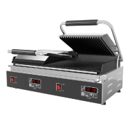 Machine à panini double - fonction digital - rainuré en haut et en bas (gril à panini électrique)_3