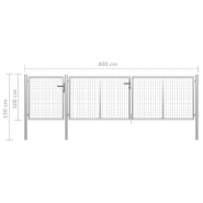 Vidaxl portail de jardin acier 400 x 100 cm argenté 144347_3