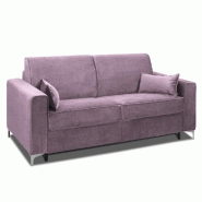 Canapé convertible express Jackson 140 cm - sommier à lattes - cuir vachette parme - matelas 16 cm_3