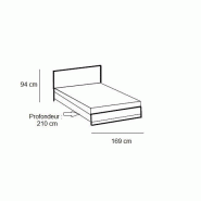 Lit Portland - Style industriel 160 x 200 cm - Chêne poutre et métal anthracite_3