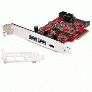 Carte PCI Express USB 5 Ports - Carte PCIe USB 3.2 Gen 2 (10Gbps) avec 1x USB-C & 2x USB-A - 1x IDC_3