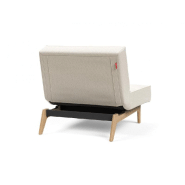 Innovation Living - Fauteuil Splitback Eik Convertible Lit 90x115 cm - Pieds en chêne naturel - Tissu bouclé Off White_3