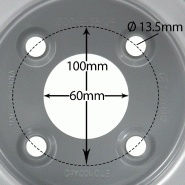 Roue P328 à centre ouvert, pneu 18x9,50-8 monté sur jante, rotavator à crampons, 4 goujons, entraxe de 100 mm_3