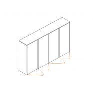 Armoire mi-haute à portes battantes laquée Olga O1 - L184 x H130 cm - Finition mate et résistante_3