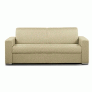 Canapé convertible 2-3 places ALLURE - Matelas Memory 20 cm - Sommier à lattes 120x197 cm - Cuir vachette beige_3