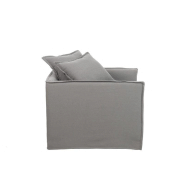 Fauteuil avec accoudoirs MEBUS - Gris - Revêtement tissu doux - Style moderne et épuré_3