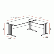 Bureau d'angle Sigma - Mobel Linea - 140, Anthracite, Blanc, Droite_4