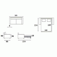 Canapé-lit compact 3 places DENSO Rapid Express 140cm - Microfibre bordeaux - Matelas 18 cm - Sommier à lattes_3