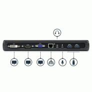 Station d'Accueil pour Ordinateur Portable USB 3.0 à  Double àÉcran avec HDMI/DVI/VGA, Hub USB-A 3x, G_3