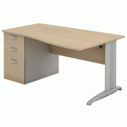 Bureau individuel sur caisson porteur avec goulotte passe-câbles So Enix_3