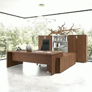 Bureau monochrome TAK avec rangement intégré - Mobel Linea - 225, Acacia foncé, Gauche_0