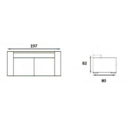 Canapé 3 places design scandinave AYA - accoudoirs chêne - tissu bleu pétrole - L197 x H82 x P80 cm_3
