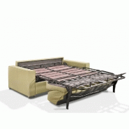Canapé convertible 3-4 places Excellence - 160 cm - Sommier à lattes Renatonisi - Matelas mémoire 18 cm inclus - Velours jaune_3