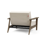 Fauteuil design convertible lit SPLITBACK FREJ 531 - Bouclé Off White - Accoudoirs chêne fumé - 90x115 cm_3