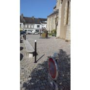 10161-91 - Potelets fixes sur platine - Hauteur hors-sol : 1,00m - Boule Ø90mm - Corps Ø76mm_3