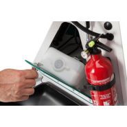 Machine de voirie électrique avec système anti-bouchon et extincteur automatique