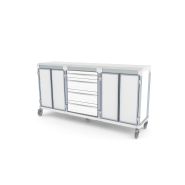 Chariot à rideau 3 colonnes, pour le stockage de médicaments, instruments, et autres fournitures médicales - WEECART_3