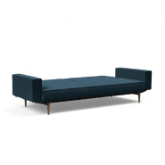 Canapé convertible Splitback Styletto avec accoudoirs - pieds fuseau chêne noyer - tissu Argus Navy Blue - couchage 115x210 cm_3