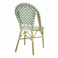 Chaises style parisien en rotin vert clair - Lot de 2 - FU535 | Bolero_3