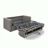 Canapé convertible CanapExpress Grandiose - Matelas mémoire 22 cm - Tissu tweed gris clair_3