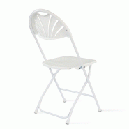 Chaise pliante blanche en plastique - structure acier et assise en résine haute densité - usage intérieur/extérieur_3