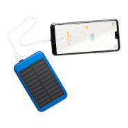 Power bank en aluminium - 4000 mAh - Chargeur solaire et micro USB - Couleur bleu_3