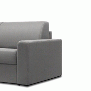 Canapé convertible express CRÉPUSCULE - Matelas 140x195 cm Comfort BULTEX® - Tissu tweed gris clair_3
