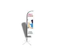 Drapeau plume - Impression + structure renforcée en carbone - Base plaque/carré 10 kg - Référence: PLUME-S_3