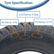 16x6.50-8 Pneu tondeuse à gazon 6 plis Multi Turf Grass Tubeless P332 Kevlar Reinforced_3