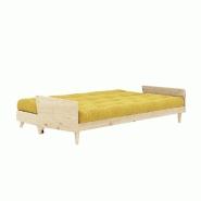 Canapé 3 places convertible Indie - Style scandinave - Futon miel - Couchage 130x190 cm - Karup - Pin massif_3