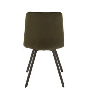 Chaise Milena - Vert foncé en velours avec pieds en métal laqué noir - Design moderne et confortable_3