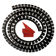 Gaine mange-câble pour bureautique - diamètre 20mm - coloris argent ou noir - rouleau 1,50 m_3