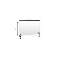 Séparateur central bureau/table - Plexiglass transparent 4 mm - H 70 x L 118 cm - Fixation Étau Médian - Réf : 490765_3