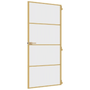 Vidaxl porte intérieure mince doré 93x201,5 cm verre trempé aluminium 155134_3