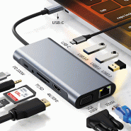 VALUE Station d'accueil USB type C, HDMI 4K60, 1x Gigabit Ethernet, 2x USB A + type C PD, 1x SD/microSD, 1x audio_3