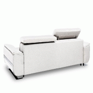 Canapé convertible express Réaumur - 140cm - Matelas 16cm - Pieds luge - Polyuréthane blanc cassé_3