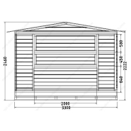 Chalet de Noël pliable en bois massif Gardy Shelter - 332x237cm - 7,87m² - Réf 3786 - Epicéa massif, montage en 5 minutes_3