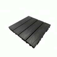Pack 1 m² caillebotis en bois composite coextrudé - 11 pièces 30x30 cm - Coloris charbon - Surface couverte 1 m²_3