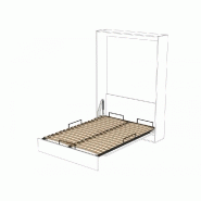 Armoire lit escamotable Dynamo blanc mat - ouverture assistée et pieds automatiques - couchage 160x200 cm_3