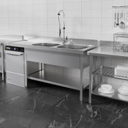 Plonge Inox 2 bacs avec passage lave-vaisselle - P 600 - GGM - 1800 mm bac à droite_3
