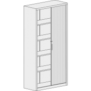 Armoire à portes à rideaux hautes - Tablettes réglables - Dimensions et options variées_3