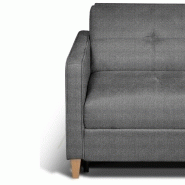 Canapé convertible scandinave 140 cm - Matelas 16 cm - Système express avec sommier à lattes RENATONISI - Tweed gris graphite_3