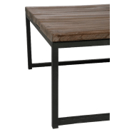 Set de 2 tables basses Bapita - bois massif marron et métal noir - style industriel_3