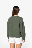Blouse écoresponsable en lin pour femme - Native Spirit - Réf: NS524 - Tissu durable, thermorégulateur et léger_3