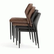 Chaise empilable Louis en simili cuir cognac ignifuge_3
