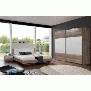 Lit design EVA - Couchage 140 x 200 cm - Chêne châtaigne et rechampis blanc_3