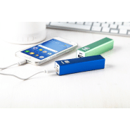 Power bank en aluminium - 2200 mAh - câble micro USB inclus - couleur bleue_3
